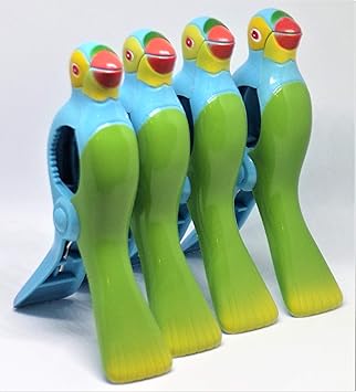 Zwei Paars Strandtuch Boca Clips, Papagei