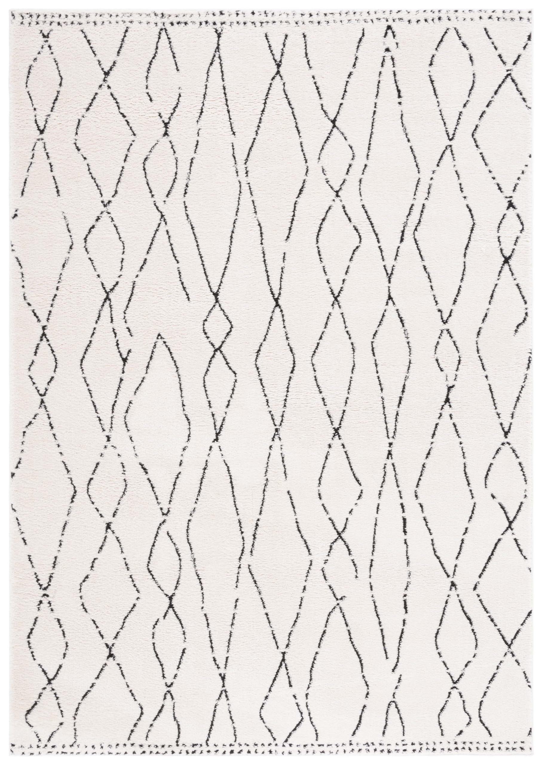 Safavieh Boho Rug for Living Room, Dining Room, Bedroom - Melody Collection Short Pile, Ivory and Black, 91 x 152 cm