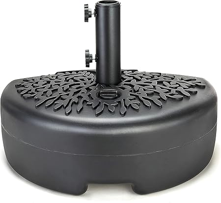 Amazon Com Home Zone Living 40lb Half Round Fillable Patio Umbrella Base Stand 18in Pole Holder Water Or Sand Fits Poles Up To 1 9in 48mm Diameter Uv Resistant Lawn Deck Backyard Garden Usa Based
