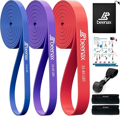 Beenax Resistance Bands Pull Up Set with Door Anchor – 3 Levels