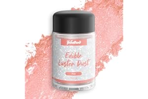 Foodhoo Pink Luster Dust Edible, Food Grade Edible Glitter Sprinkles, Edible Shimmer Dust, Tasteless Edible Glitters for Drinks, Cocktails, Cakes, 7g/bottle