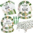 Firefighter Birthday Party Tablecloth Set - 4 Pack, 54x108 Inches, Disposable Flame & Truck Design