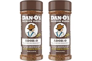 Dan-O's Adob-O Seasoning, 3.3 oz Bottle 2 Pack, All Purpose Seasoning for Chicken Wings, Pork, Brisket, Tacos and More, Sugar Free, Zero Calorie, Use this Spice Blend to Craft a Marinade, Dry Rub or Sauce
