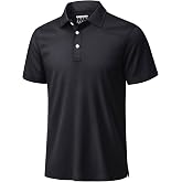 TACVASEN Mens Polo Shirt Short Sleeve Dry Fit Golf Collar Shirt Work Shirt | Performance moisture wicking,breathable,lightweight | Sunglass loop,tagless | Athletic,uniform