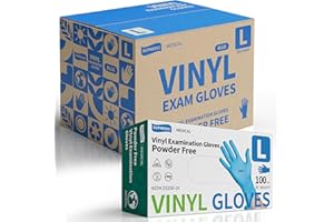Supmedic Vinyl Disposable Exam Gloves, 4Mil Powder-Free Latex-Free Food Grade Cooking Cleaning Medical Glove Blue 100&1000 Ct