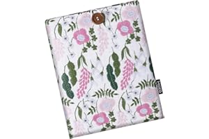 MoKo 6-7" Embroidered Daisy Padded Sleeve Pouch for Fire 7 2022, 7" Kindle Colorsoft Signature Edition 2024, Kindle 11/10/8 Gen, Paperwhite 11th/10th Gen, Pouch for Voyage/Kobo eReader, Lavender