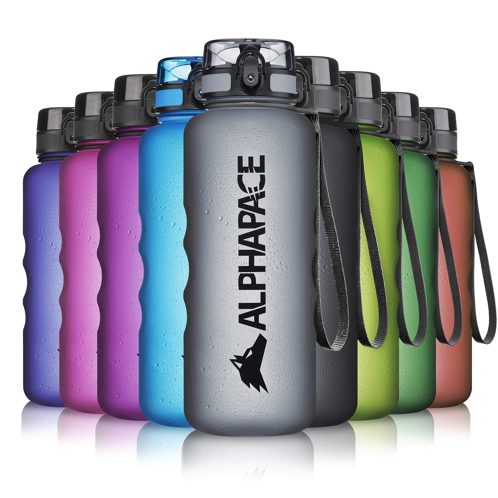 ALPHAPACE Water Bottle, Leak Proof 1500ml Drinks Bottle, BPA Free Bottle for Sports, Cycling & Outdoor Activities, Sports Bottle with Fruit Infuser, Grey