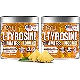 2 Pack - JOYLI L-Tyrosine Gummies 1000MG – Sugar-Free Vegan Focus Supplement & Mood Support for Kids & Adults – 500mg Per Gummy – Sleep Gummies for Memory, Energy & Wellness – 60 Pcs per Pack