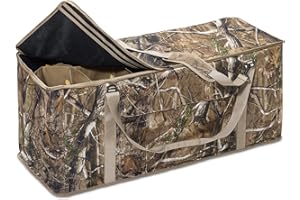 QUOVEXA Decoy Bag, 12 Slot Duck Decoy Bag, Duck Hunting Bag with Bottom Drains, Slotted Decoy Bag with Padded Shoulder Strap, Duck Hunting Accessories, Waterfowl Blind Bag with Zipper Top, Hunting Gear