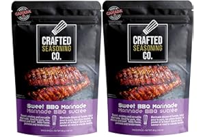 Crafted Seasoning Co. - Sweet BBQ Marinade - Sweet and smokey seasoning blend, rub, marinade - No MSG & Non-GMO, 2 Pack, BBQ 