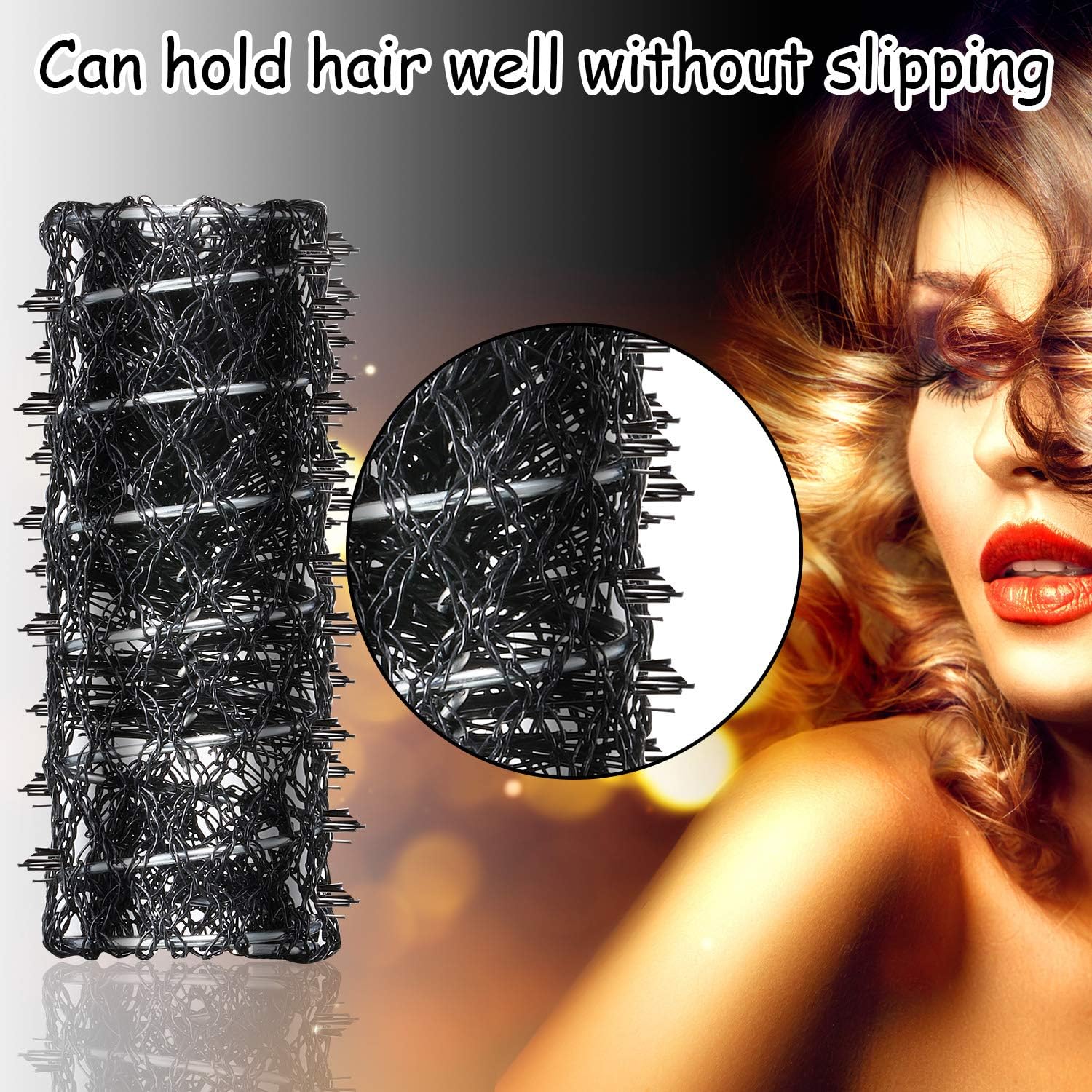 48 Pieces Wire Mesh Hair Rollers Set Hair Perm Rods Hairdressing Wave Curlers with Duck Teeth Tresses Clips(0.71/ 0.87/ 1.1 Inch) - Image 5