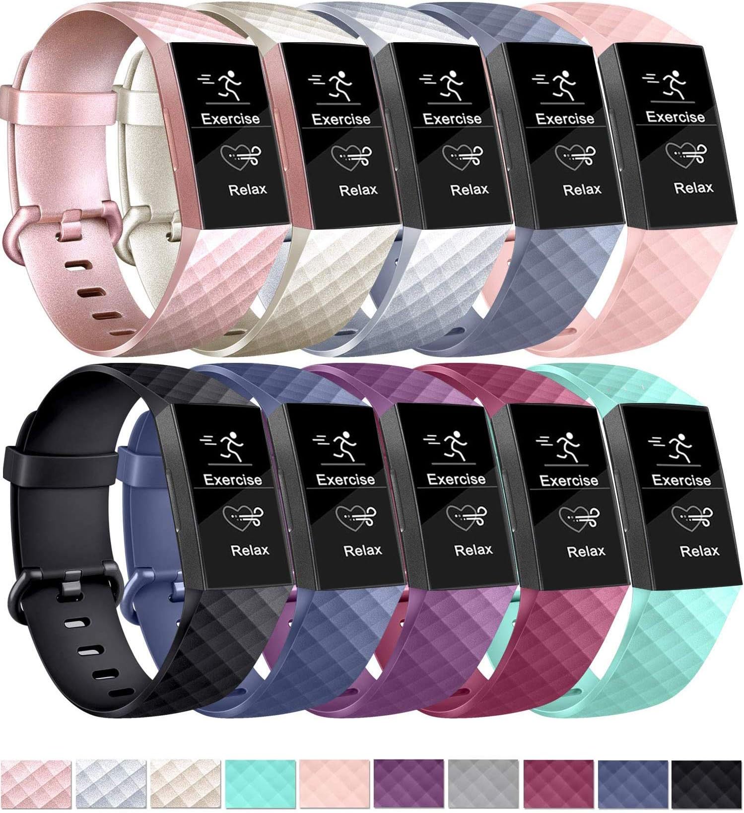 Compatible for Fitbit Charge 3/Charge 3 Special Edition Strap, Charge 3 Straps Adjustable Replacement Sport Accessory Wristband