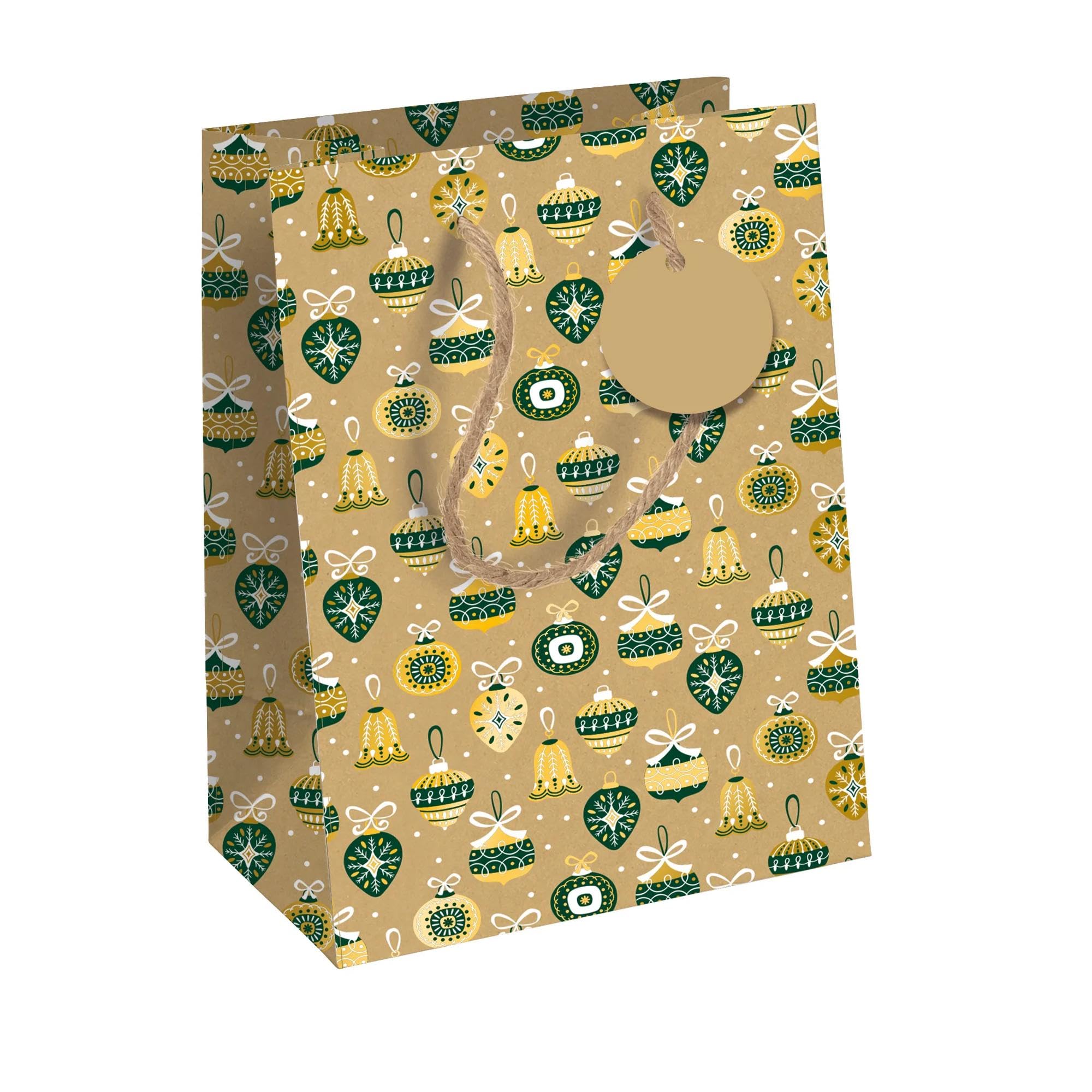 Clairefontaine X-34665-3C - A Pack of 6 Kraft Gift Bags- Medium Size - 21,5x10,2x25,3cm - 210g - Motif : Kraft Forest- Ideal for : Books, Games, Small Gifts