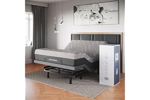 Sven & Son Classic Adjustable Bed Base, Head and Foot Lift, Massage, Under-Bed Lights, USB, Gel Memory, Zero Gravity Smart Frame - Queen + 14 inch Hybrid Spring Matt (Medium Soft)