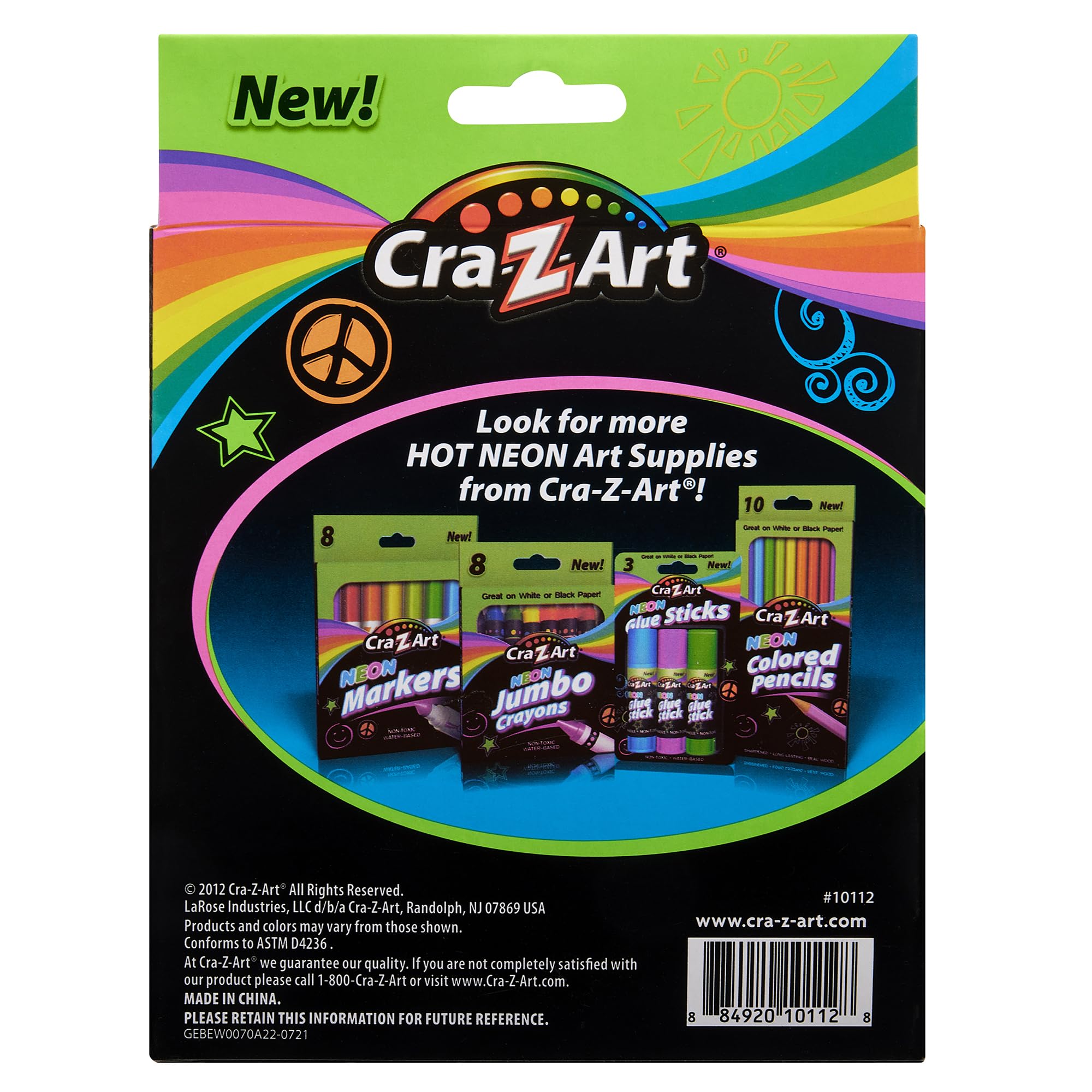 Cra-Z-art Neon Broadline Markers, 8 Count (10112)