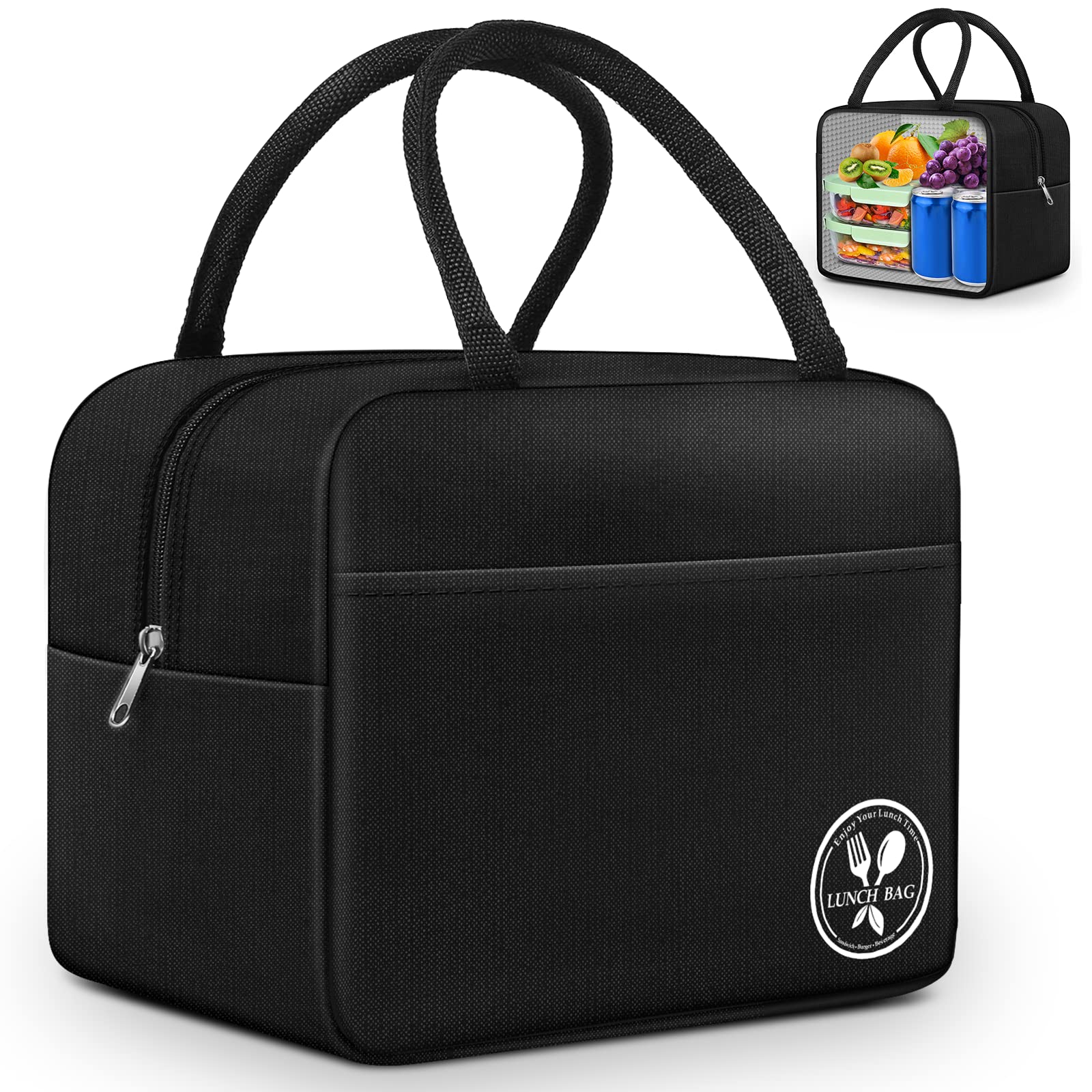 Photo 1 of 10L 20Cans Insulated Lunch Bag for Women Men, Reusable Lunch Box for Office Work Picnic Beach Travel, Leakproof Soft Cooler Tote Bag Freezable Lunch Bag for Adult