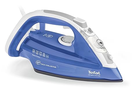 Tefal FV4944 Dampfbügeleisen Ultragliss Anti-Kalk, herausnehmbarer Anti-Kalk-Kollektor, Bügeleisenfarbe blau / weiß [Altes Mo