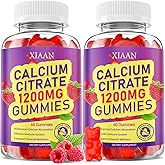XIAAN Calcium Citrate Gummies 1200mg Calcium Gummies for Women & Men, Chewable Calcium Supplements Support Immune Health & Bone Strength, Vegan/Sugar-Free/Gluten-Free, Raspberry Flavor 120 Count