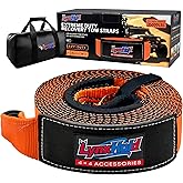 Heavy Duty Recovery Tow Strap, 3" x 20ft, 35,000 LBS, Reinforced Loops | 35,000 LBS Break Strength, Reinforced Loops, Heavy Duty Recovery Strap, Winch Extension, Tree Saver &amp; Off-Road Rescue Use
