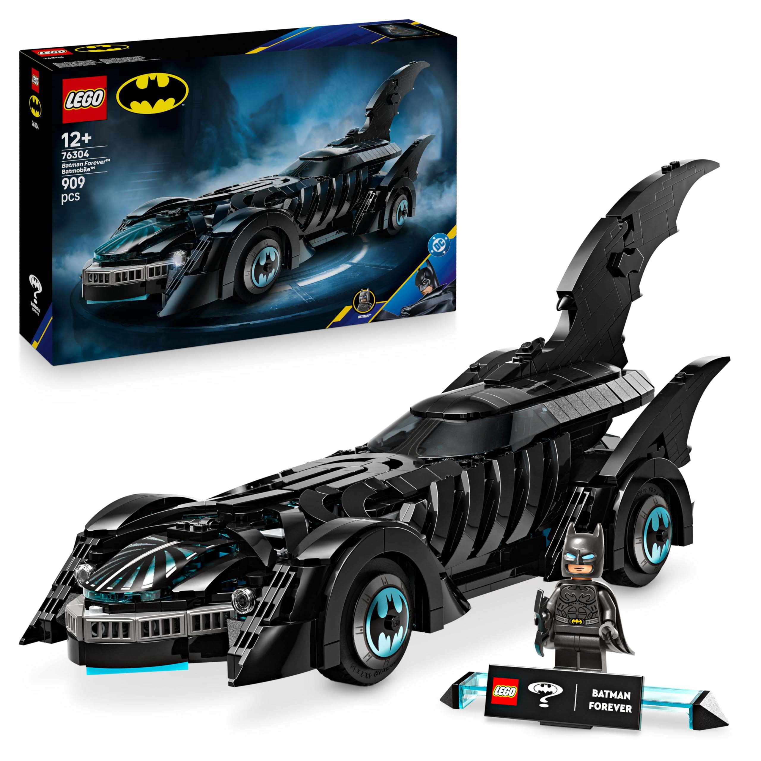 LEGO DC Batmobile Batman Forever - Macchina Giocattolo del Supereroe con Minifigure - Auto con Abitacolo Apribile e Interni Dettagliati - Regalo per Bambini da 12 Anni, Adolescenti e Fan Adulti 76304