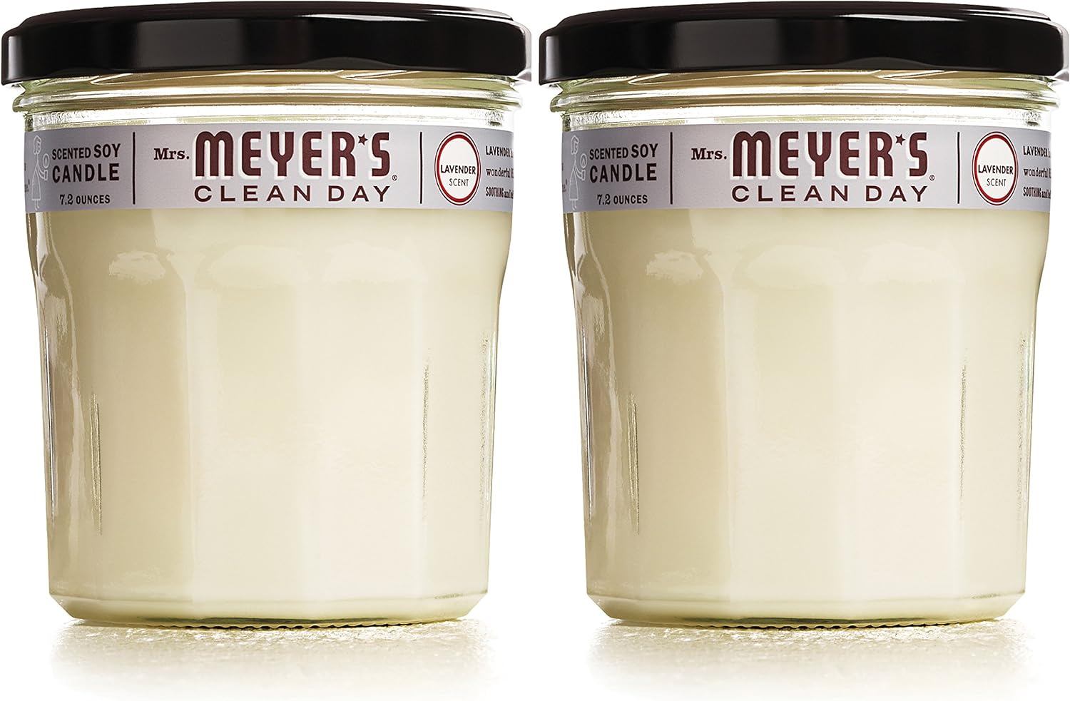 Mrs. Meyer's Clean Day Scented Soy Aromatherapy Candle, 35 Hour Burn Time, Made with Soy Wax, Lavender, 7.2 oz- Pack of 2: Health & Personal Care