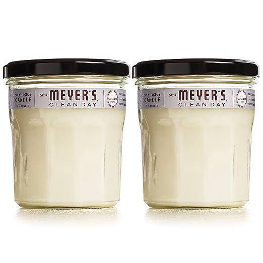 MRS MEYERS Soy Candle Large, Lavender, 7.2 Ounce, 2 Count