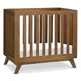 daVinci Otto 3-in-1 Mini Baby Crib with 4 Inch Mattress Included - GREENGUARD Gold Certified - Baby Crib Convertible to Toddler Bed & Daybed - 4 Adjustable Mattress Heights - Easy to Assemble - Walnut