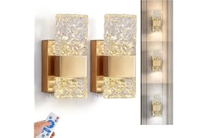 camuucci Battery Operated Wall Sconce Rechargeable Battery Powered 12000mAh Wall Light Indoor Not Hardwired Remote Control Dimmable Wall Lamp Fixtures for Bedroom Living Room Gold 2 Pack