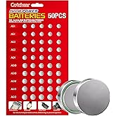 Cotchear 50pcs Alkaline Cell Batteries Assorted 1.5 Volt AG1/LR621 AG3/LR41 AG4/LR626 AG10/LR1130 AG12/LR43 AG13/LR44 Coin Ba
