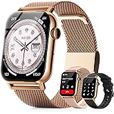 Trendia Smart Watches for Women, 1.83'' HD Fitness Tracker with Answer/Make Calls, Heart Rate/Sleep/SpO2 Monitor, 120+ Sport Modes, IP68 Waterproof, Compatible iPhone/Samsung/Android (Gold)