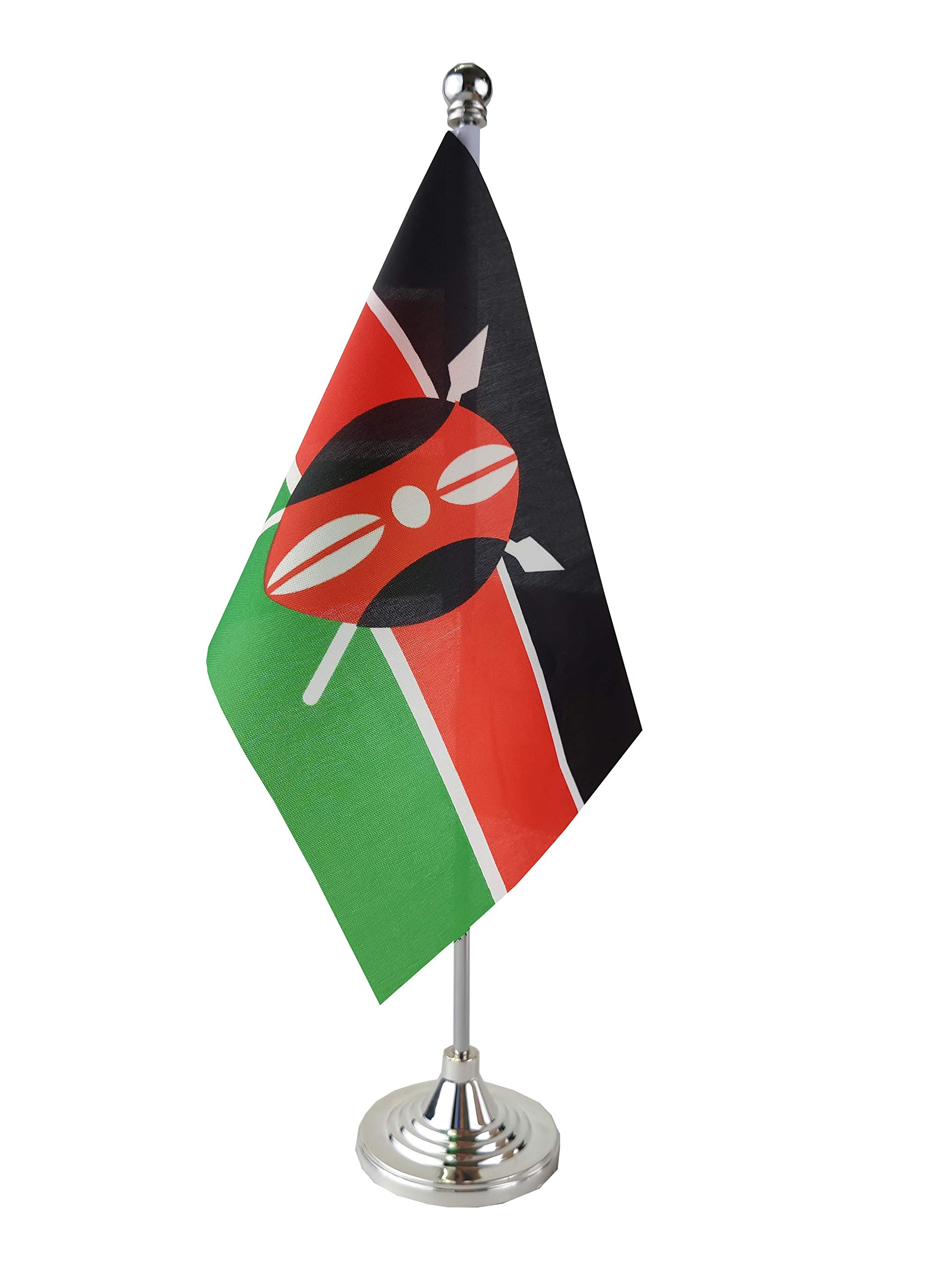 Photo 1 of GentleGirl.USA Kenya Table Flag, Stick Small Mini Kenyan Flag Office Table Flag on Stand with Stand Base, International Festival Decoration,Kenyas Theme Party Decoration,Home Desk Decoration