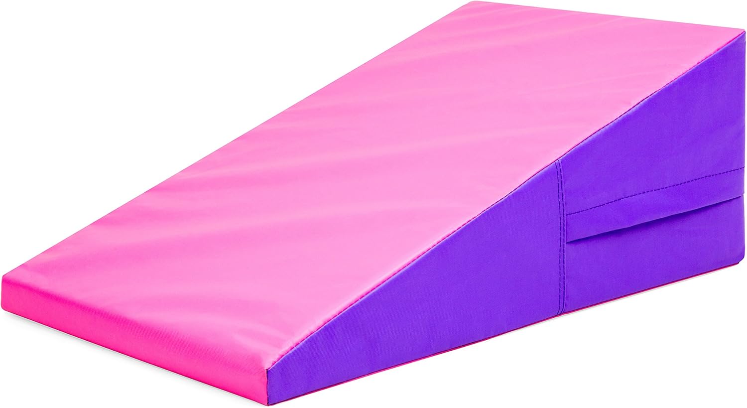 Best Choice Products 38x23x14in Kids Foam Gym Cheese Wedge Mat Incline for Tumbling, Gymnastics - Pink/Purple