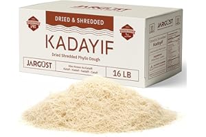 JARGUST Bulk Dried & Shredded Kataifi 16lb, Shredded Fillo Dough, Pastry Dough, Chopped Katayif, Ingredient for The Viral Dubai Pistachio Chocolate Bar, Shredded Phyllo, Kunafa, Knafeh, Katifi