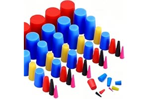 Aottykro 40-Pack Silicone Rubber Tapered Plugs,8 Sizes (1/16" to 5/8"), Rubber Stoppers Plugs High Temp 600°F, for Powder Coating, Spray Painting, Hole Plug, Automotive & Industrial Sealing Protection