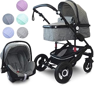 VCM Kombi - Kinderwagen, Babywagen 2in1 oder 3in1&#34;VCK Kidax&#34; 3in1 - mit Babyschale: Marine