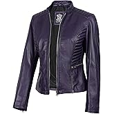 Blingsoul Real Leather Jacket Women - Cafe Racer Style Womens Leather Jackets