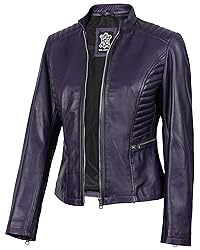 Decrum Purple Womens Leather Jacket - Leather