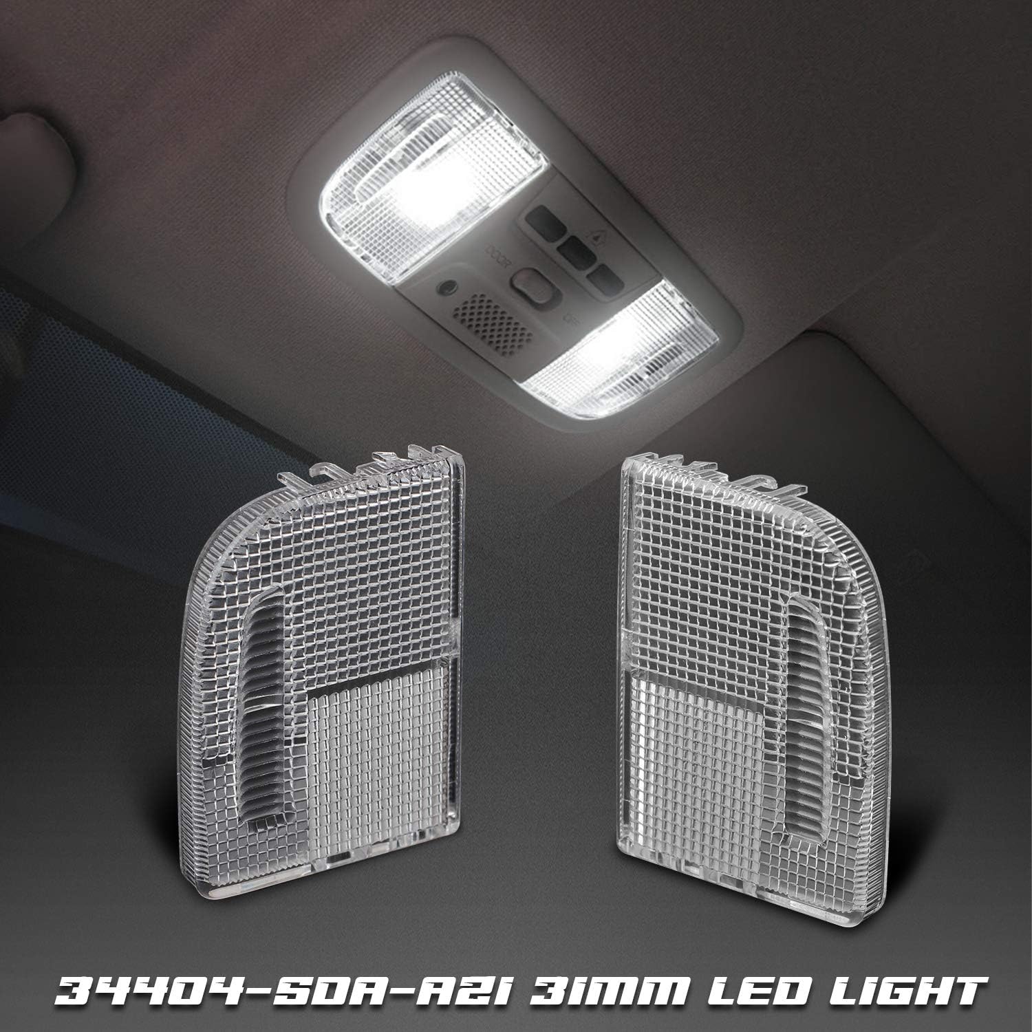 HERCOO Roof Map Dome Light Cover Lens Kit Overhead Interior Dome Lamp