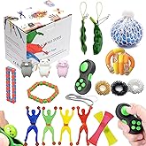 Sensory Toys 19Pcs, Fidget Toys Pack for Kids Adults, Fidget Pack for ADHD Autistic Anxiety Relief with Stress Ball Fidget To