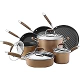 Anolon Advanced Nonstick Cookware Pots and Pans Set, 11 Piece, Bronze