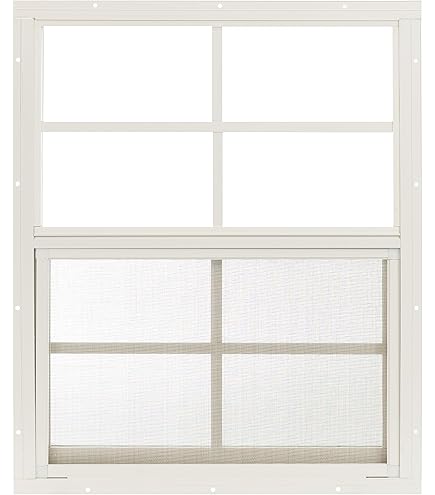 White Octagon Shed Window - 18 Inch Flush Mount Gable Window For Sheds, Playhouses, Chicken Coops (Fixed Glass)
