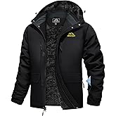 MAGCOMSEN Men's Winter Coats Ski Snow Waterproof Jackets Fleece Warm Snowboard Hooded Jacket Parka Raincoats 9 Pockets