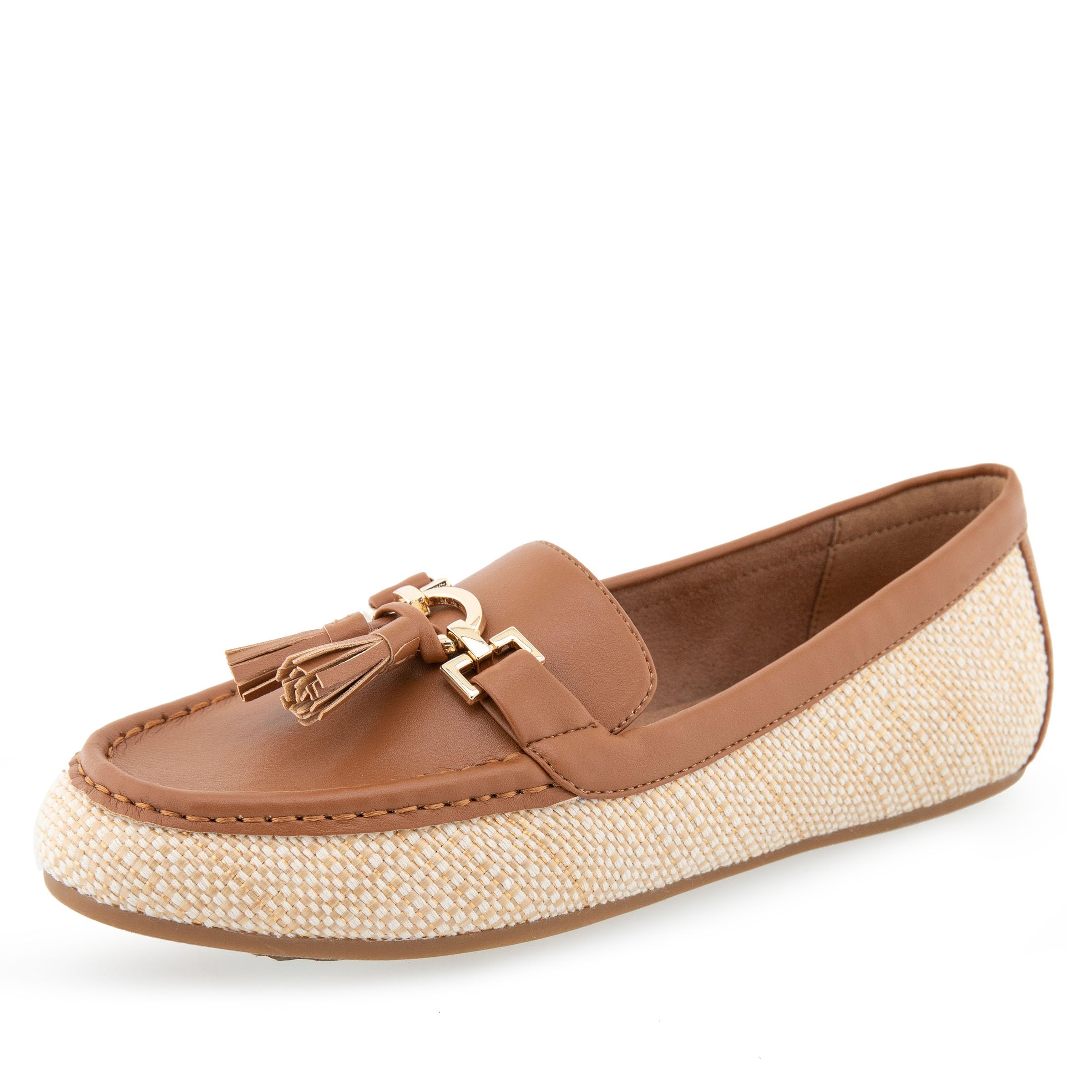 Aerosoles Women’s Deanna Loafer Flat, Natural Raffia, 10 Wide