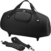 TXEsign Case for JBL Boombox 3/Boombox 2/Boombox Portable Speaker, Travel Carrying Case Stand Up Hard Case Replacement Cover w Shoulder Strap Tote Handle (Black w One Mesh Pocket One Outer Pocket)