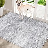 COMSLE Door Mat, Front Door Mat Indoor for Entrance Faux Wool Absorbent Non Slip Modern Throw Rug for Entryway Hallway Muddy Paws - Pet Friendly, 32x48 Inches,Grey Machine Washable