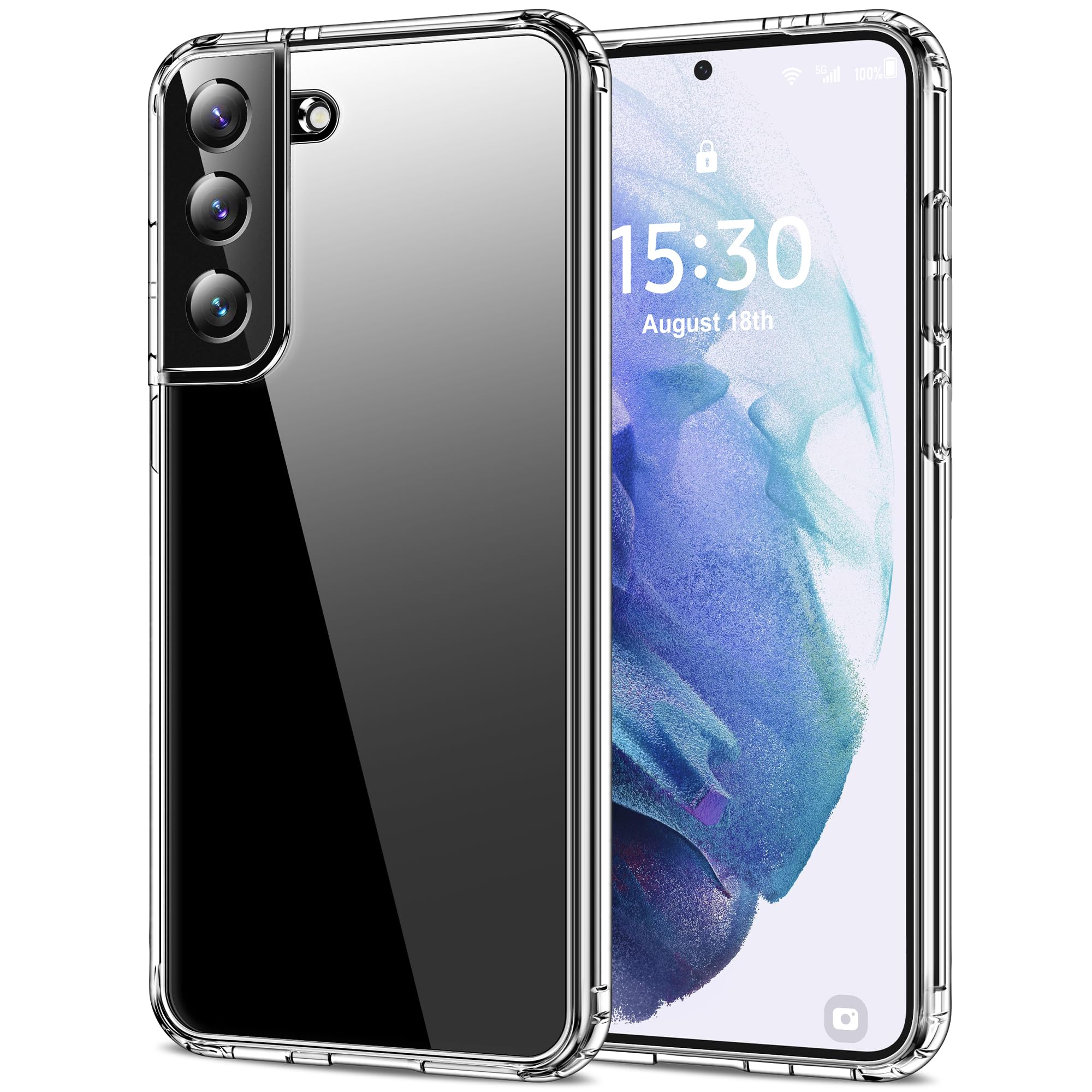 Photo 1 of HOOMIL Case for Samsung Galaxy S21+ Plus (ONLY 6.7-Inch), Non-Yellowing, Drop Protection, Anti-Scratch Transparent Hard Back Phone Cover - Crystal Clear