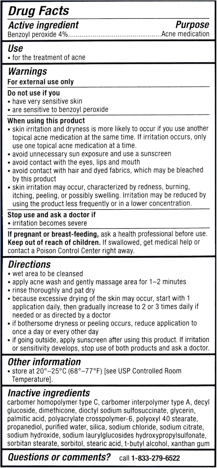 PanOxyl Antimicrobial Acne Foaming Wash, 4% Benzoyl Peroxide, 6 Ounce : Health & Personal Care