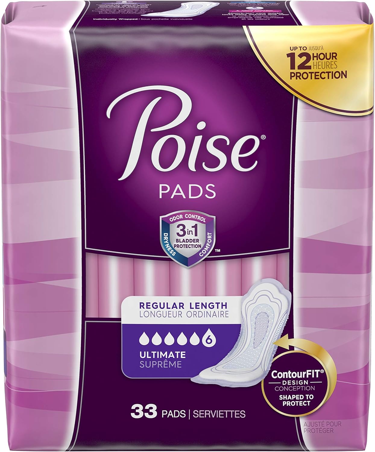 Poise Incontinence Pads, Ultimate Absorbency, Regular Length, 112 Count (2 Packs of 56) (Packaging May Vary): Health & Personal Care
