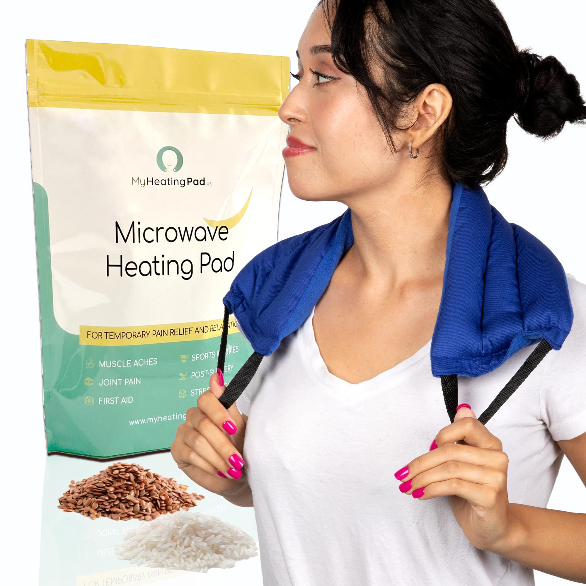 Microwavable Heating Pads for Lower Back, Neck, and Shoulder Pain Relief - Moist Microwave Heating Pad for Muscles and Joints - Microwave Hot Pack Heat Pad for Cramps - 1 Heat Pack Blue