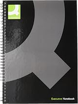 Q-Connect Hardback Wirebound Book A4 Black Pack of 3 view 4
